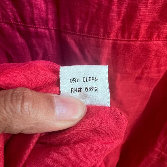 TALBOTS Red 100% Linen A-Line Sleeveless Boho Midi Dress Plus Size 16 - Picture 8 of 8